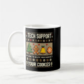 Christmas Tech Suprt Here To Delete Cookies Xmas M コーヒーマグカップ (左)