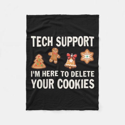 Christmas Tech Suprt Here To Delete Cookies Xmas M フリースブランケット (正面)