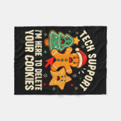 Christmas Tech Suprt Here To Delete Cookies Xmas M フリースブランケット (正面(横))