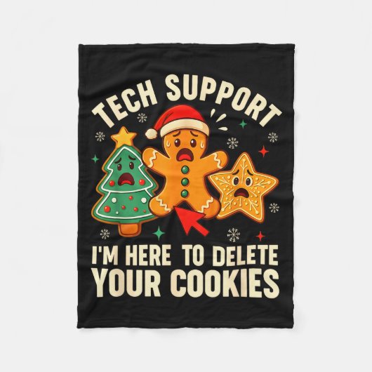 Christmas Tech Suprt Here To Delete Cookies Xmas M フリースブランケット (正面)