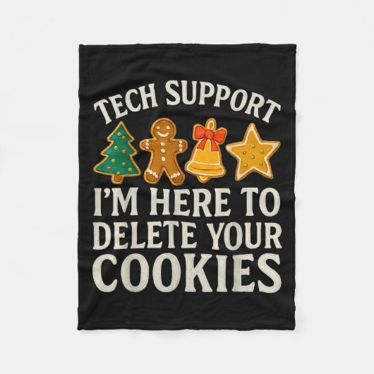 Christmas Tech Suprt Here To Delete Cookies Xmas M フリースブランケット (正面)