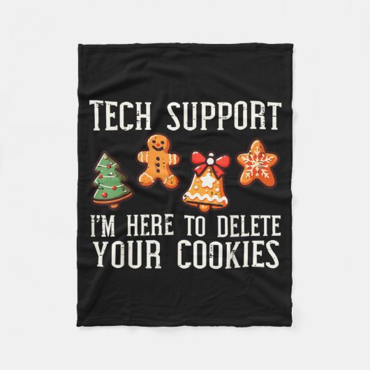 Christmas Tech Suprt Here To Delete Cookies Xmas M フリースブランケット (正面)