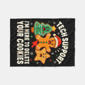 Christmas Tech Suprt Here To Delete Cookies Xmas M フリースブランケット (正面(横))