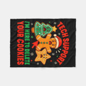Christmas Tech Suprt Here To Delete Cookies Xmas M フリースブランケット (正面(横))