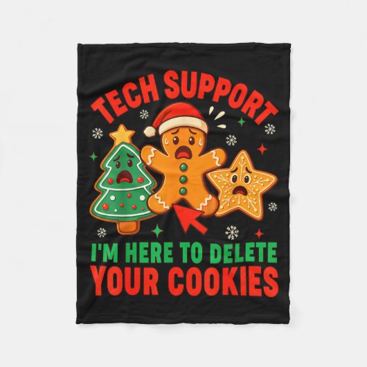 Christmas Tech Suprt Here To Delete Cookies Xmas M フリースブランケット (正面)