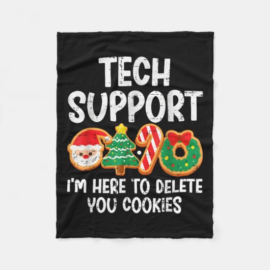 Christmas Tech Suprt Here To Delete Cookies Xmas M フリースブランケット (正面)