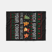 Christmas Tech Suprt Here To Delete Cookies Xmas M フリースブランケット (正面(横))