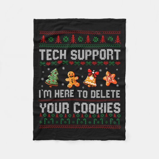Christmas Tech Suprt Here To Delete Cookies Xmas M フリースブランケット (正面)