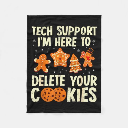 Christmas Tech Suprt Here To Delete Cookies Xmas M フリースブランケット (正面)