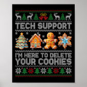 Christmas Tech Suprt Here To Delete Cookies Xmas M ポスター (正面)