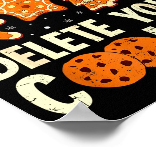 Christmas Tech Suprt Here To Delete Cookies Xmas M ポスター (角)