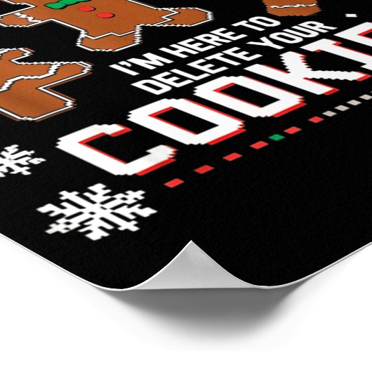 Christmas Tech Suprt Here To Delete Cookies Xmas M ポスター (角)