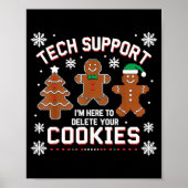 Christmas Tech Suprt Here To Delete Cookies Xmas M ポスター (正面)