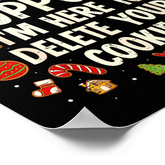 Christmas Tech Suprt Here To Delete Cookies Xmas M ポスター (角)