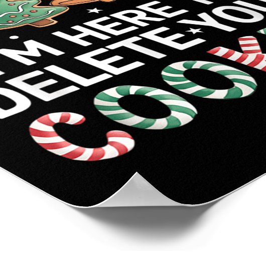 Christmas Tech Suprt Here To Delete Cookies Xmas M ポスター (角)