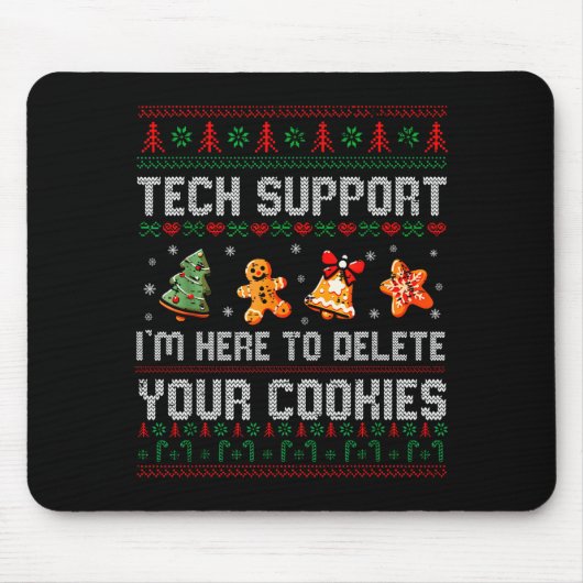 Christmas Tech Suprt Here To Delete Cookies Xmas M マウスパッド (正面)