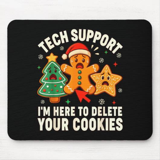 Christmas Tech Suprt Here To Delete Cookies Xmas M マウスパッド (正面)