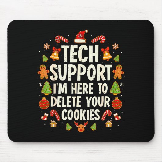 Christmas Tech Suprt Here To Delete Cookies Xmas M マウスパッド (正面)