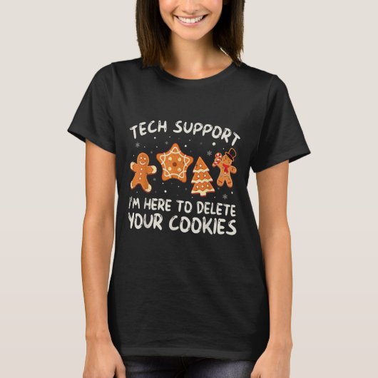 Christmas Tech Suprt Here To Delete Cookies Xmas M Tシャツ (正面)