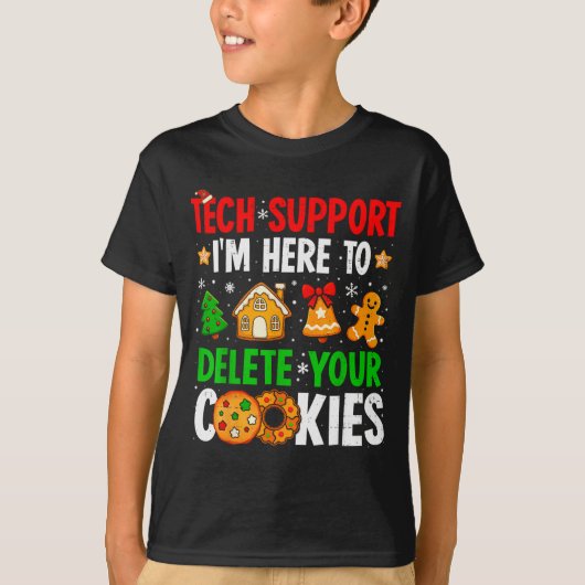 Christmas Tech Suprt Here To Delete Cookies Xmas M Tシャツ (正面)