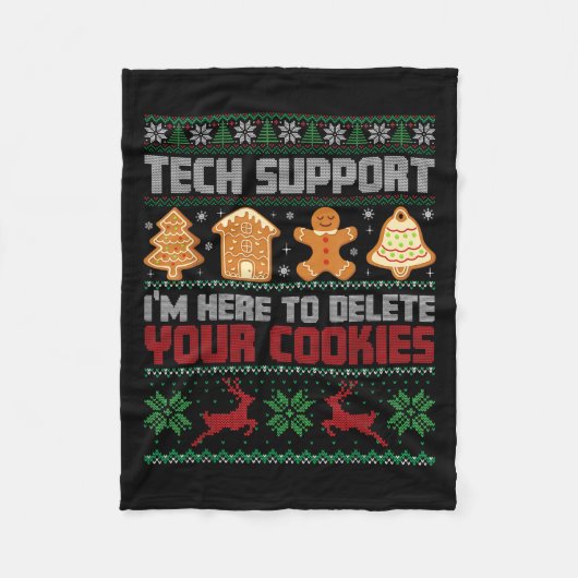 Christmas Tech Suprt I'm Here To Delete Cookies Me フリースブランケット (正面)