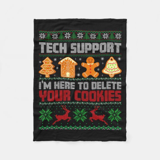 Christmas Tech Suprt I'm Here To Delete Cookies Me フリースブランケット (正面)