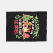 Christmas Tech Suprt I'm Here To Delete Your Cooki フリースブランケット (正面(横))