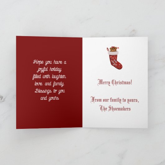 Christmas Teddy Bear シーズンカード (内部)