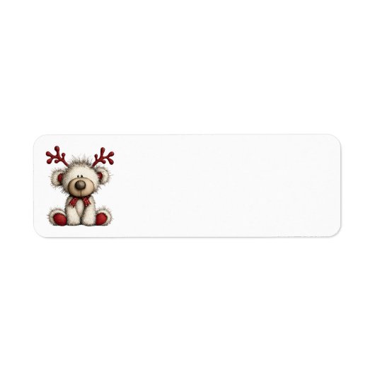 Christmas Teddy Bear Address Labels ラベル (正面)