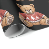 Christmas Teddy Bear Cute Xmas Gift ラッピングペーパー (ロールコーナー)