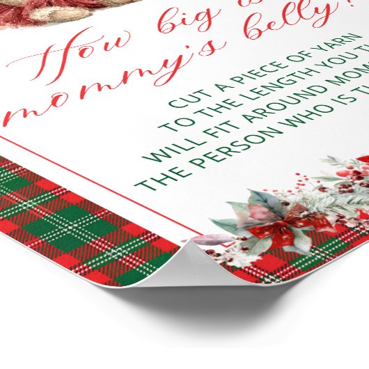 Christmas Teddy Bear How Big is Mommy's Belly ポスター (角)