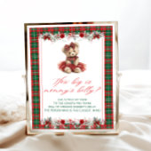 Christmas Teddy Bear How Big is Mommy's Belly ポスター