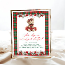 Christmas Teddy Bear How Big is Mommy's Belly ポスター