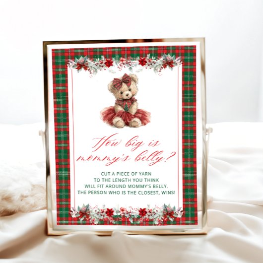 Christmas Teddy Bear How Big is Mommy's Belly ポスター
