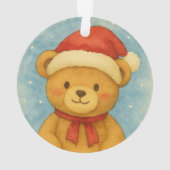 Christmas Teddy Bear in Snowy Wonderland オーナメント (裏面)