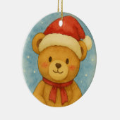 Christmas Teddy Bear in Snowy Wonderland セラミックオーナメント (右)