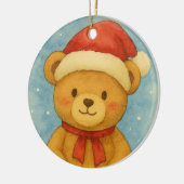 Christmas Teddy Bear in Snowy Wonderland セラミックオーナメント (左)