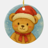 Christmas Teddy Bear in Snowy Wonderland セラミックオーナメント (裏面)