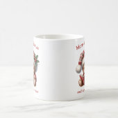 Christmas teddy bear reading a book mistletoe コーヒーマグカップ (中央)