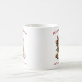 Christmas teddy bear with deer antlers mistletoe コーヒーマグカップ (中央)