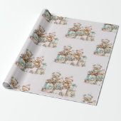Christmas Teddy Bears Wrapping Paper ラッピングペーパー (アンロールド)