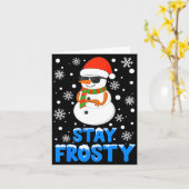 Christmas Tee Funny Frosty Xmas Cool Snowman Women カード (黄色い花)