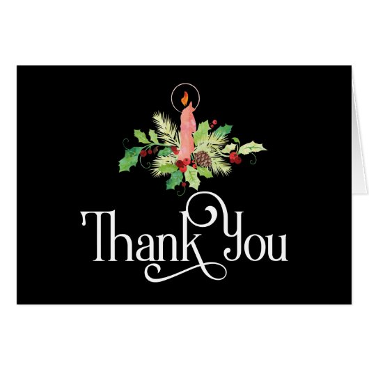 Christmas Thank Youデザインwith Candle Centerpiece (正面横)