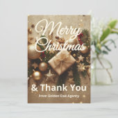 Christmas Thank You Card | Add Business Logo シーズンカード (スタンド正面)