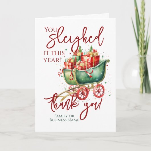 Christmas Thank You Employee Volunteer シーズンカード (正面)