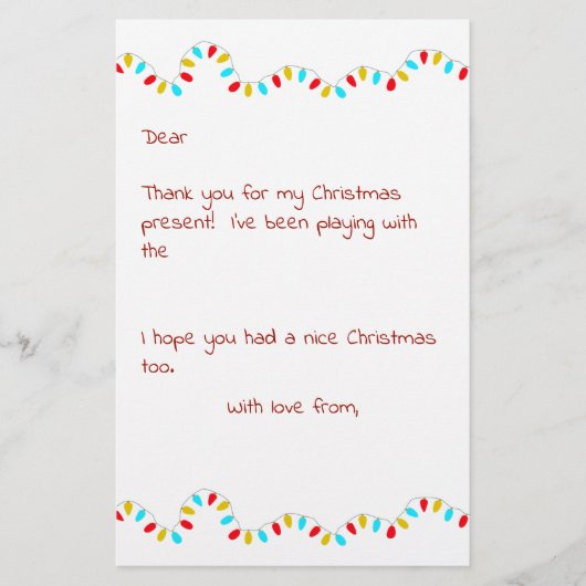 Christmas Thank You Letter From Kids 便箋 (正面)