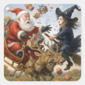 Christmas Thanksgiving and Halloween Crash スクエアシール (正面)