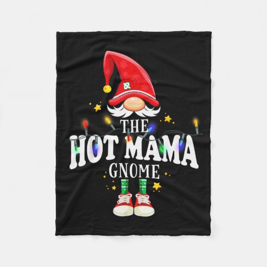 Christmas The Hot Mama Gnome X-mas Matching Pjs  フリースブランケット (正面)