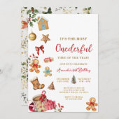 Christmas The Most ONEderful Winter 1st Birthday 招待状 (正面/裏面)