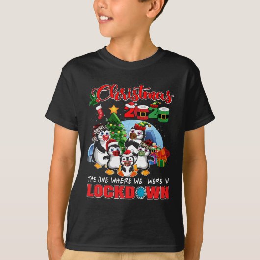 Christmas The One Where We Were In Lockdown Pengui Tシャツ (正面)
